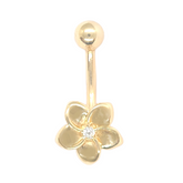 14kt yellow Gold Flower Belly Ring